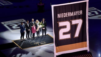Next Story Image: Anaheim retires Hall of Fame defenseman Niedermayer’s No. 27